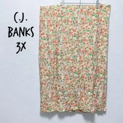 ❤即日発送 C.J. Banks 花柄スカートレーヨン 大きめサイズ 3Xサイズ
