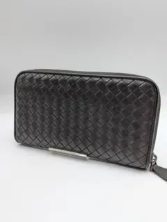 美品✨ ボッテガヴェネタ ラウンドファスナー長財布 イントレ ブラウン 0L2
