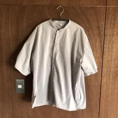 無印良品　ベージュ 半袖シャツ M~Lサイズ（海外サイズ）