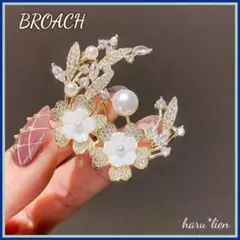 新品 ブローチ ゴールド パール 桜 花 卒業式 入学式 セレモニー 華やか a