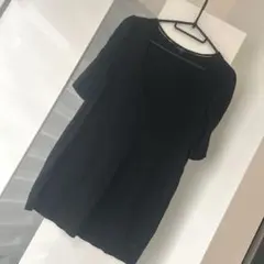 バーバリーロンドン　パフスリーブTシャツ　袖シャーリング　ブラック