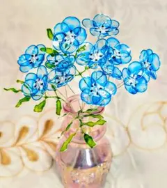 ガラスのようにキラキラ✩.*˚ネモフィラの花束✿.•.¸¸❀✿❀.•¨•.¸¸