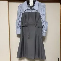 レイヤードシャツミニワンピース