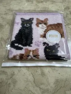 新品未使用 feiler マイキトゥン 猫 バッグ ブルー シェニール織