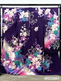 振袖 ローズロイヤル ラメ刺繍 金彩 身丈167cm 撥水加工済 MO3446 