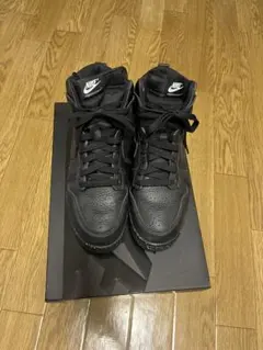 Nikeエアジョーダン1ブルックリン ブラックレザーブーツ26 - メルカリ