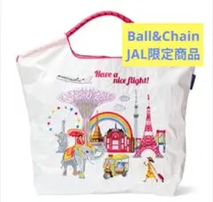 【未使用】JALオリジナル ボールアンドチェーントートバッグ 7月～8月JAL機内販売商品】華やかで個性的な刺しゅうが大人気の