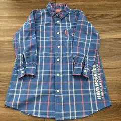 BABYDOLL チェック柄長袖シャツ ブルー　120cm