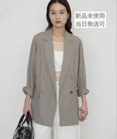 Loungedress リネンライクシアージャケット グレー2 Loungedress リネンライクシアージャケット グレー2 - メルカリ