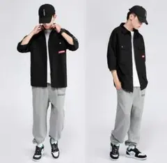 BTNCHAO ブラック カジュアルシャツ M-3XL 開封後未使用
