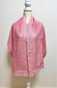 和装ショール　ストール　総絞り　レース付き