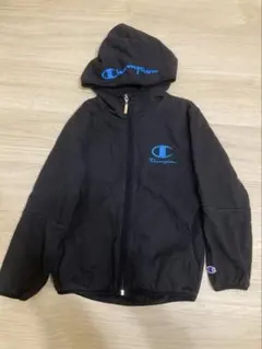 Champion ブラック フルジップ パーカー キッズ