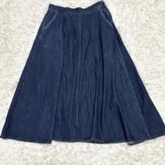 CIAOPANIC TYPY デニムフレアスカート ロング インディゴ綿100%