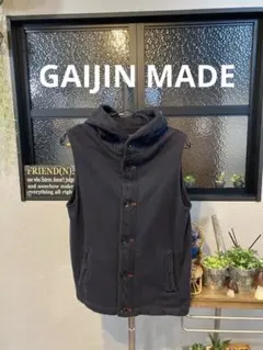 GAIJIN MADE ニット 切替 スウェット フード付 ベスト Ｓ　ハリランのサムネイル