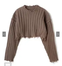 クラッシュショートニットトップス[k8714x]