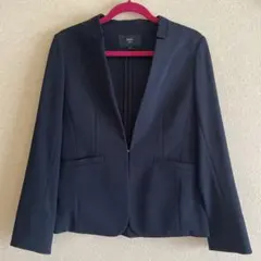 【SHIPS Colors】手洗い可 ノーカラー ジャケット ネイビー M