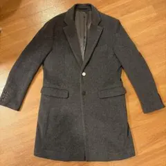 【EDIFICE】チェスターコート ダークグレー ウール混紡