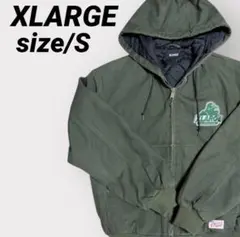 【値下げ】XLARGE パーカー S メンズ ジップアップ カーキ