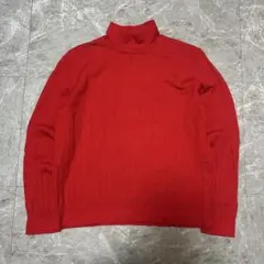 赤いタートルネックセーター 100%ウール g17