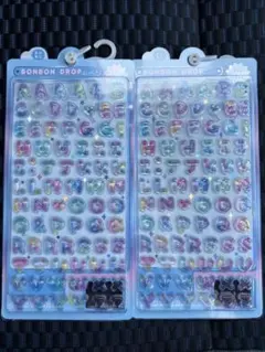 【正規品】ボンボンドロップシール　英文字　アルファベット　レインボー　2枚セット