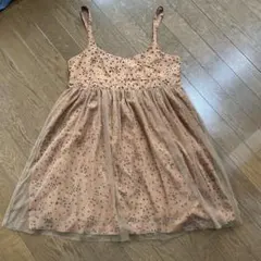 チュールワンピース　キャミワンピース　星柄