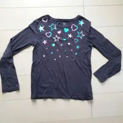 Gap 長袖カットソー 星とハート柄 ネイビー 160cm