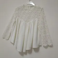 新品同様 ザラ トラファルック ZARA Trafaluc レース切替ブラウス