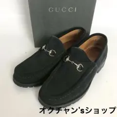 GUCCI グッチ ホースビットローファー ブラック スウェード レディース