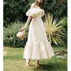 エイミーイストワールeimy istoireフリルオフショルダーマキシワンピース