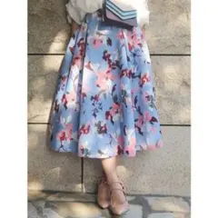 マーキュリーデュオ　フラワーサテン　ジャガードスカート