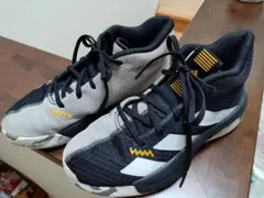 アディダス ハイカットスニーカー グレー/ブラック/22.5cm