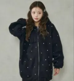 ダーリッチ DDロゴビジュージップパーカー BLK