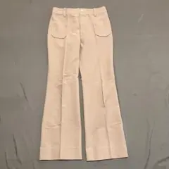 レトロ コーデュロイ フレアパンツ 細畝 ベージュ ブーツカット 72