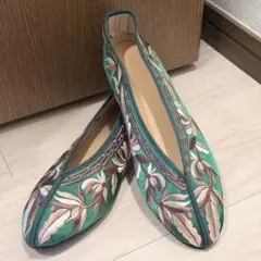 チャイナシューズ　グリーン