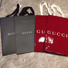 【GUCCI】紙袋、ショッパー4枚セット　ボルドー&ブラックのサムネイル