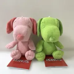 スヌーピーPEANUTSコーデュロイ風ぬいぐるみ 2体セット