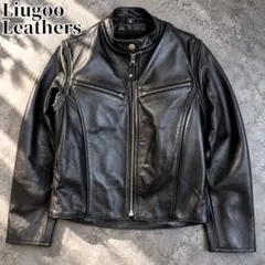 極美品✨LIUGOO TOKYO ラムスキン 羊革レザーダウンベスト ブラック