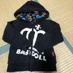 KIDS BABYDOLL ブラックパーカー フード付き100～110