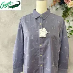 【新品】クロコダイル　長袖シャツ　アニマル柄　Lサイズ　刺繍