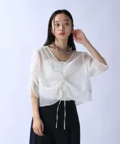 JEANASIS ジーナシス　2WAYドロストブラウスSSのサムネイル