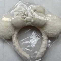 ミニー　カチューシャ　白　もこもこ