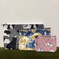 値下げ！Marble sud マーブルシュッド猫柄ポーチ3点セット　リンネル付録のサムネイル