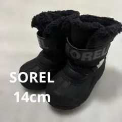 SORELソレル ブーツ スノーブーツ 14cmブラック 防水 防寒