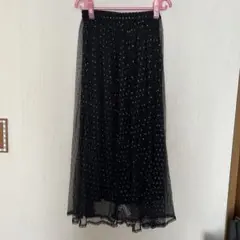 AZULbyMOUSSY アズールバイマウジー シアースカート ドット 黒