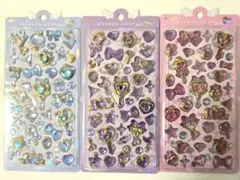 マジカルボンボンドロップシール　3種　ピンク　水色　紫　3枚セット