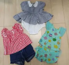 ベビー女の子80センチ　夏服上下セット　３組まとめ売り