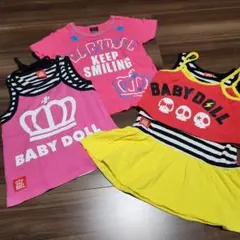 BABYDOLL タンクトップ Tシャツ ワンピース 3点セット 100cm