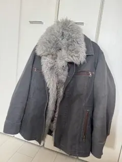 Monsieur NICOLE ファー付きデニムジャケット