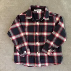 GLOBAL WORK チェック柄長袖シャツ S 100cm