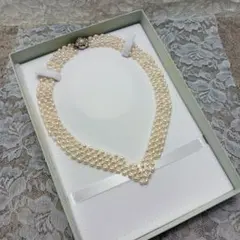 ✨ 編み込み 淡水パール ネックレス✨SILVER刻印 ライス型